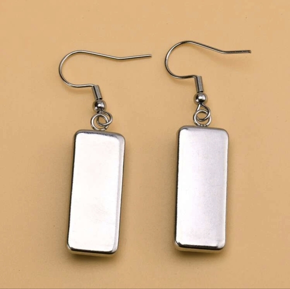 Sun Print Geometric Drop Earrings - Picture 3 of 4